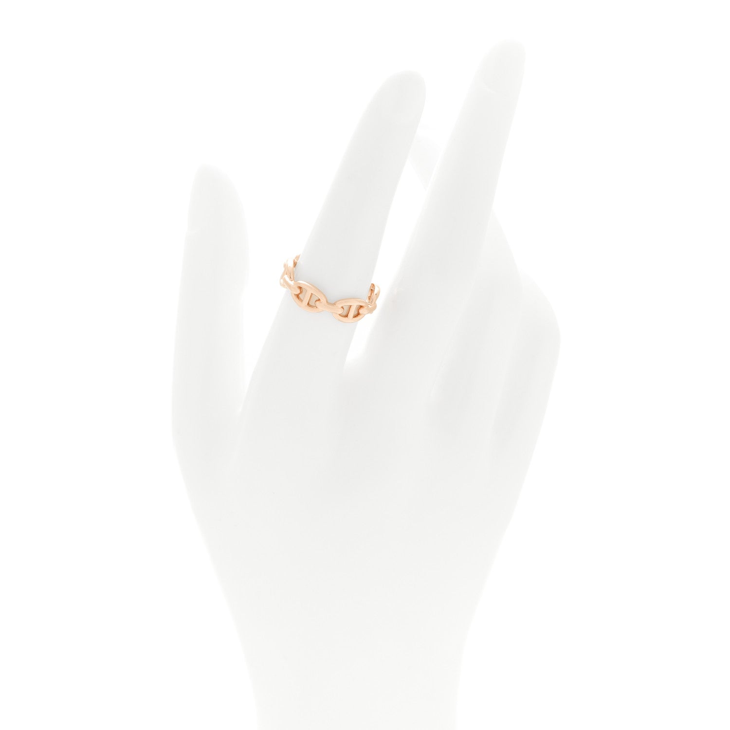 Hermes 18K Rose Gold PM Chaine d'Ancre Enchainee Ring 54 7 2 of 4