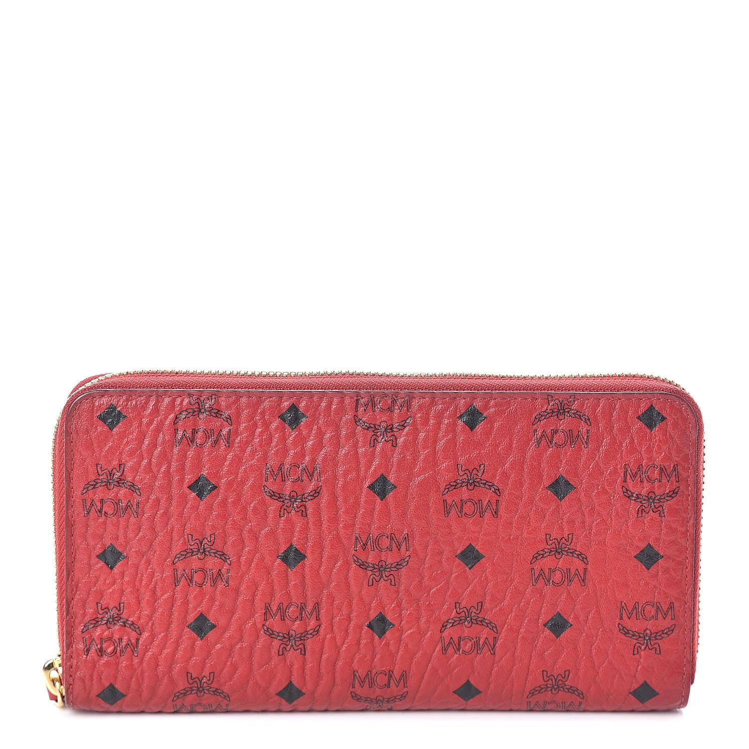 MCM Visetos Large Zip Around Wallet Ruby Red 1 of 6
