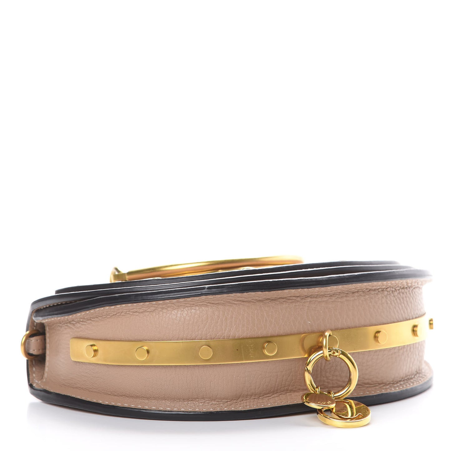 Calfskin Small Nile Bracelet Minaudiere Bag Biscotti Beige