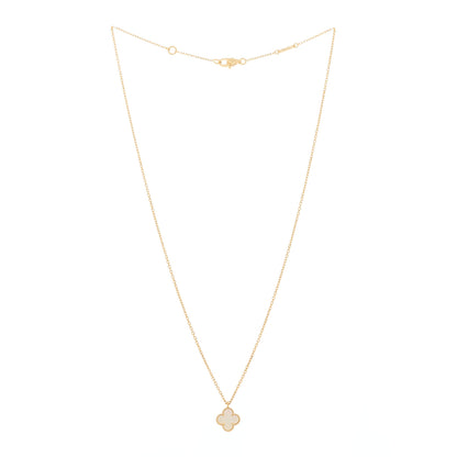 Van Cleef & Arpels 18K Yellow Gold Mother of Pearl Sweet Alhambra Pendant Necklace 3 of 6