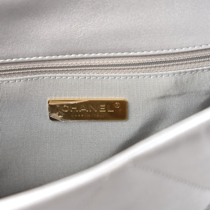 Chanel Metallic Goatskin Quilted Large Chanel 19 Flap Silver 8 of 10