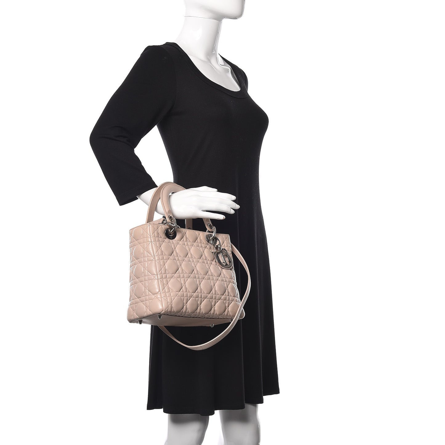 Lambskin Cannage Medium Lady Dior Light Pink