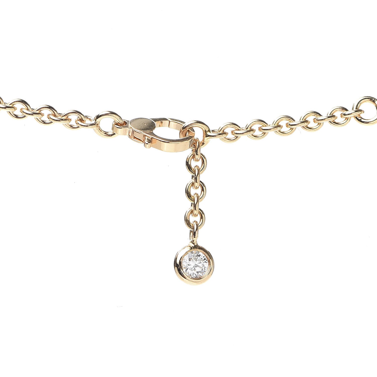 Hermes 18K Rose Gold Diamond TPM Filet d'Or Necklace LG 6 of 7