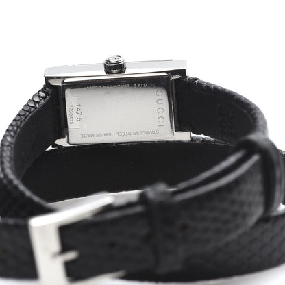 Gucci Stainless Steel Lizard 14mm G-Frame Double Wrap Quartz Watch Black 5 of 6