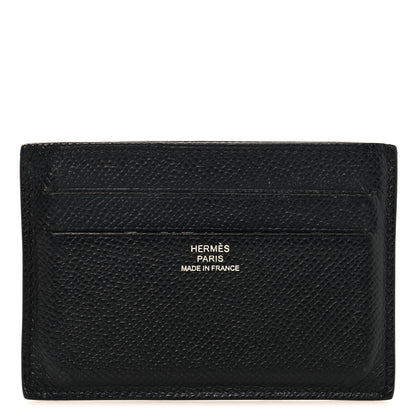Hermes Epsom Citizen Twill Card Case Black 1 of 8