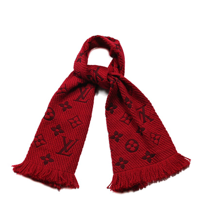 Louis Vuitton Wool Silk Logomania Scarf Rubis 1 of 6