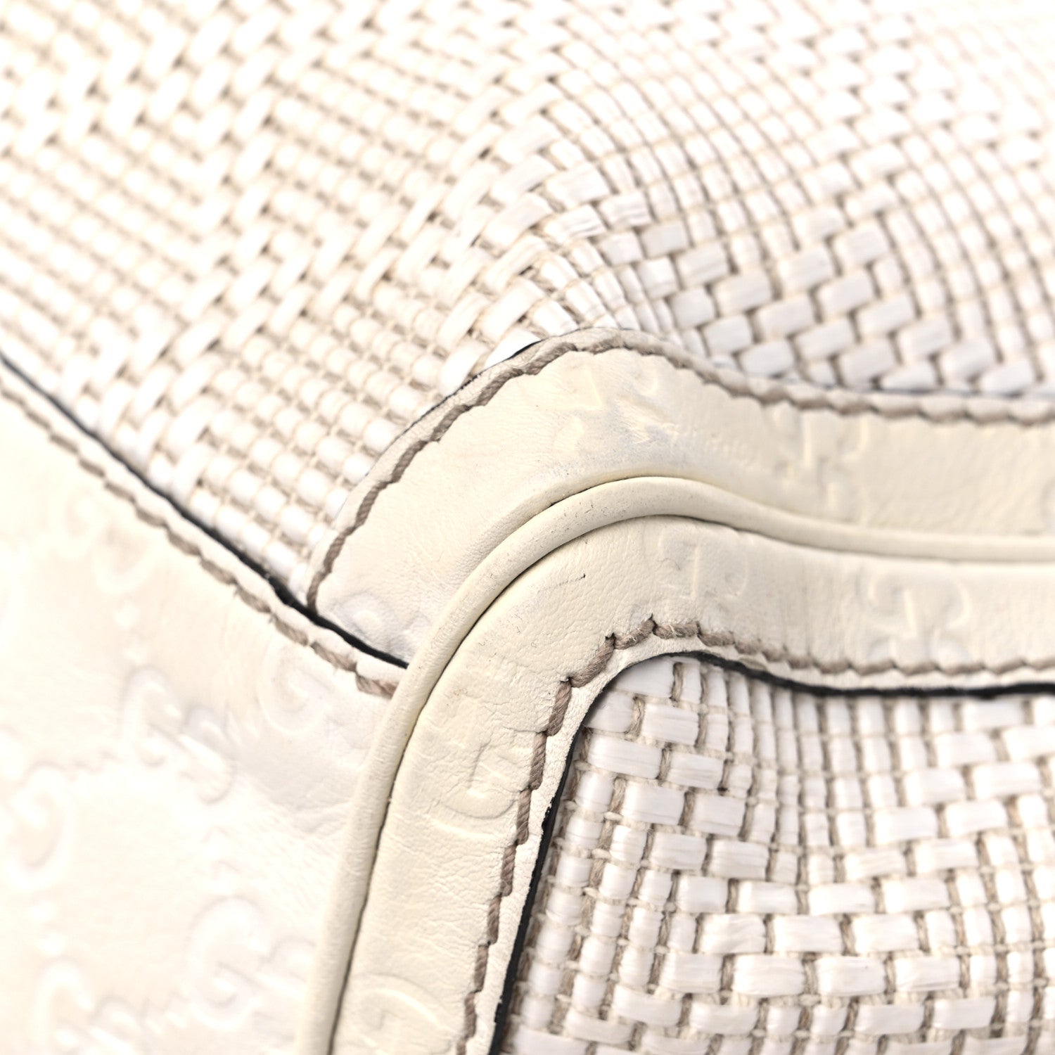 Gucci Woven Raffia Diamante Medium Sukey Tote White 9 of 18