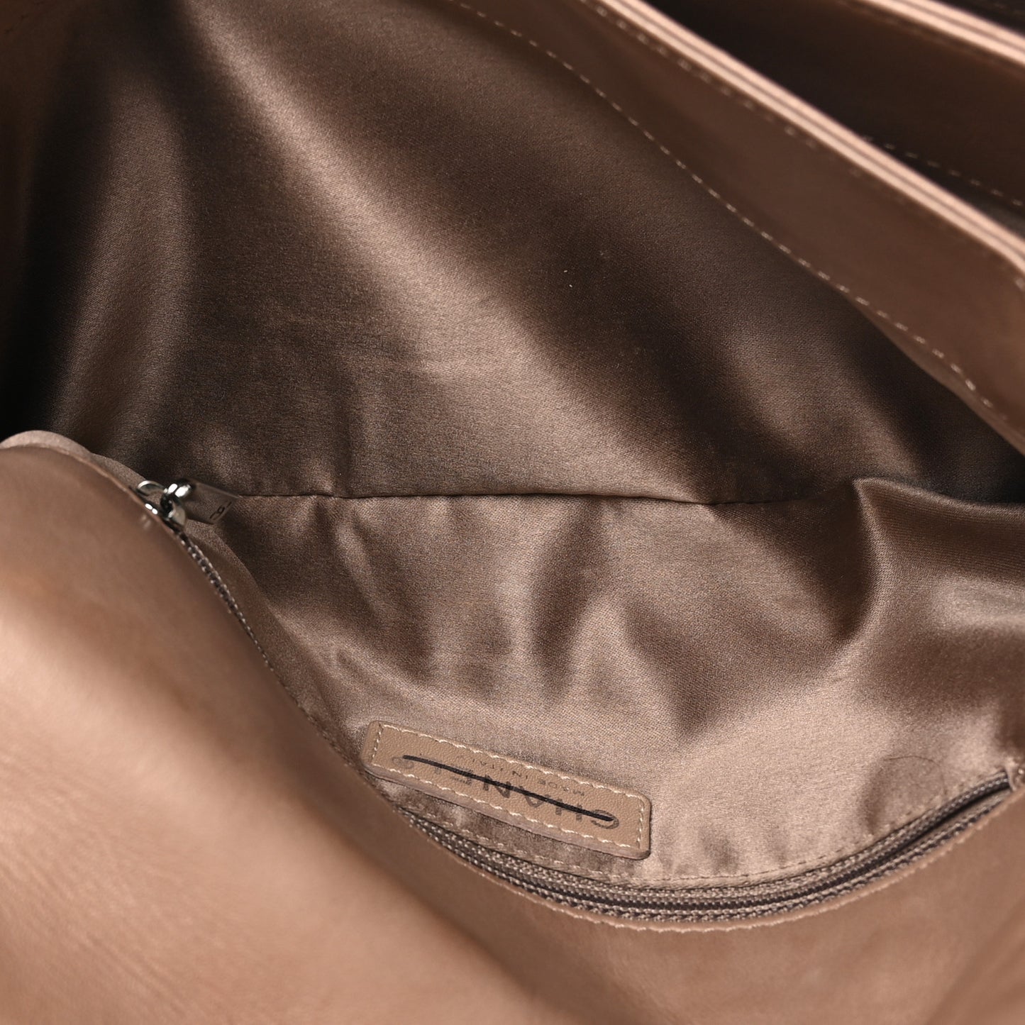 Lambskin Quilted Chanel 3 Accordion Flap Bag Dark Beige