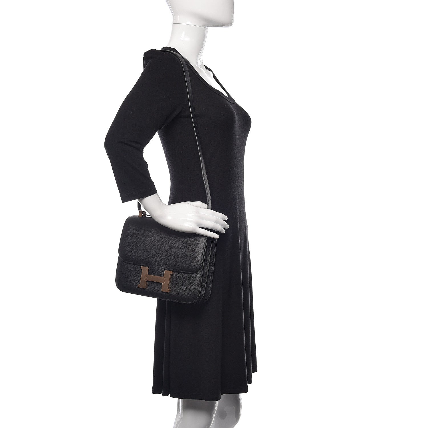Hermes Madame Calfskin Constance 24 Black 2 of 14