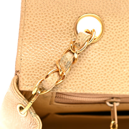 Chanel Caviar Quilted Medium Single Flap Beige 12 of 13