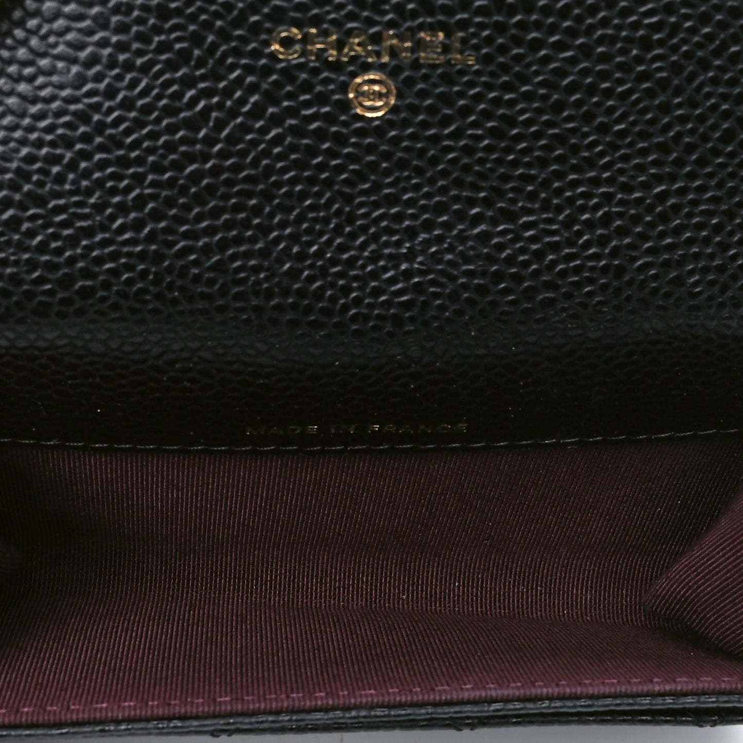 Caviar Quilted Flap Card Holder Wallet Black