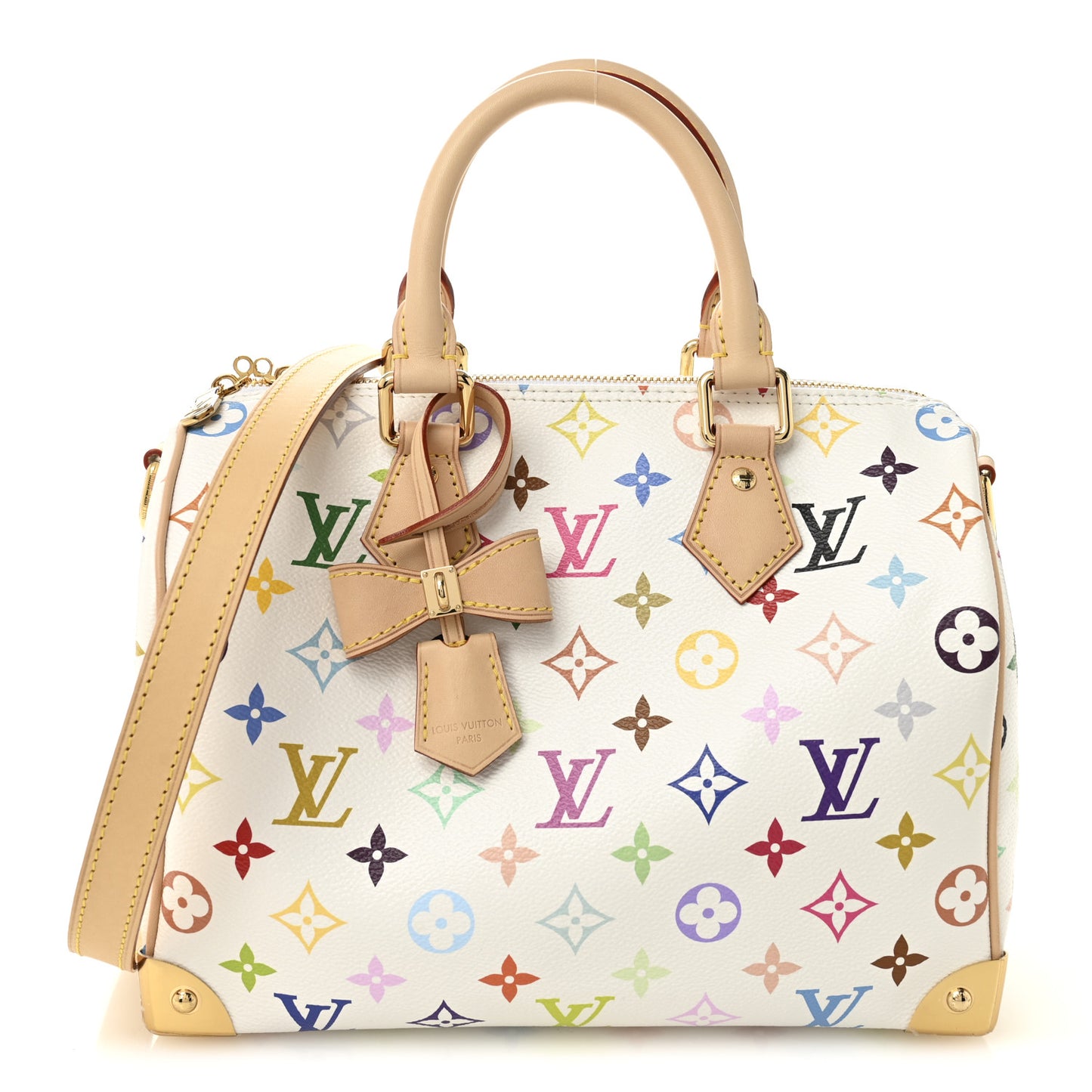 LV X TM Monogram Multicolor Speedy Bandouliere 25 White