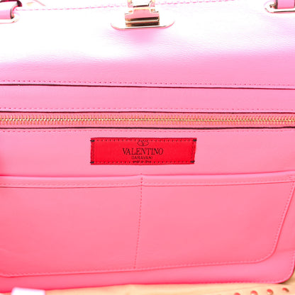 Valentino Garavani Vitello Medium Rockstud Tote Fuxia Fluo 6 of 9