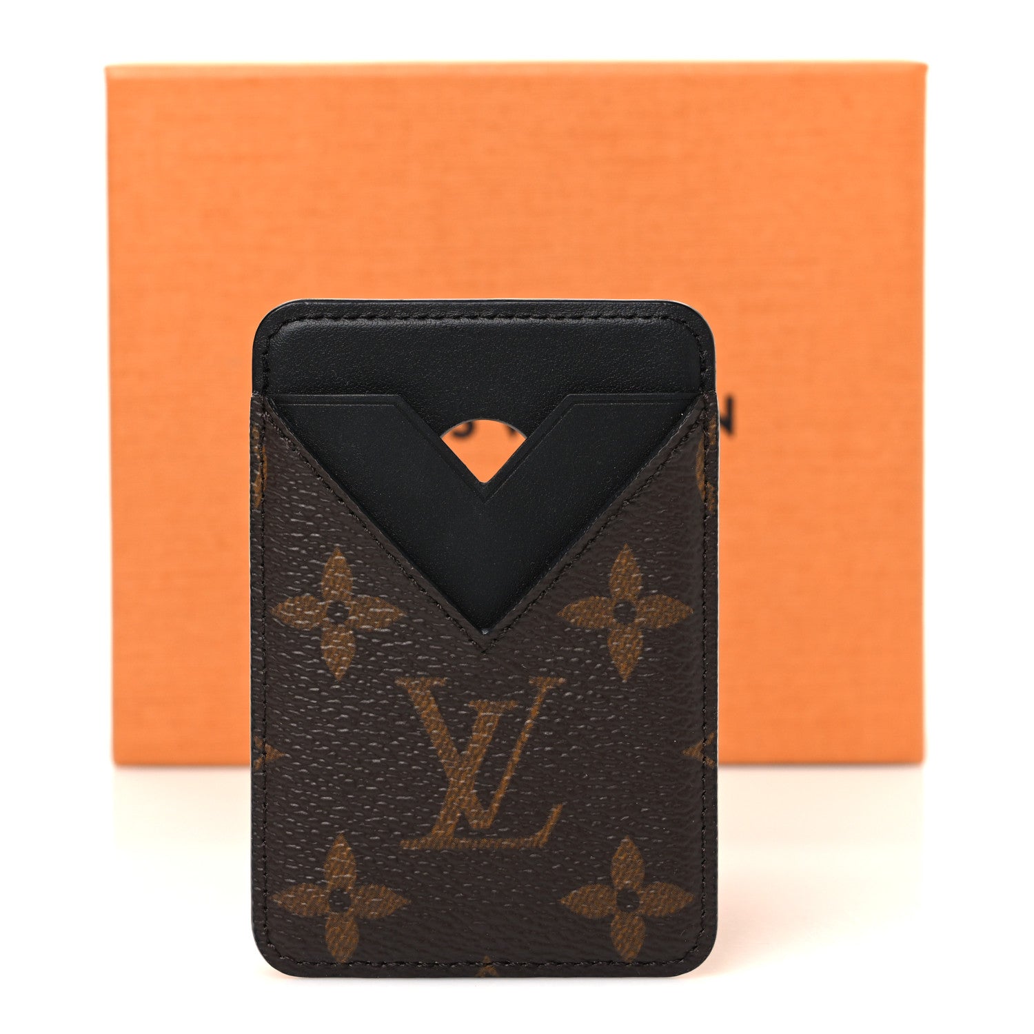 Louis Vuitton Monogram Macassar Magnetic Card Holder Black 7 of 7