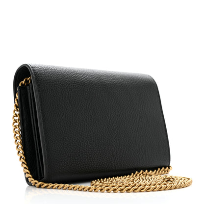 Gucci Calfskin GG Marmont Chain Wallet Black 2 of 12