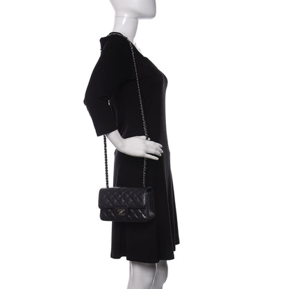 Chanel Iridescent Calfskin Quilted Mini Rectangular Flap Charcoal 2 of 12