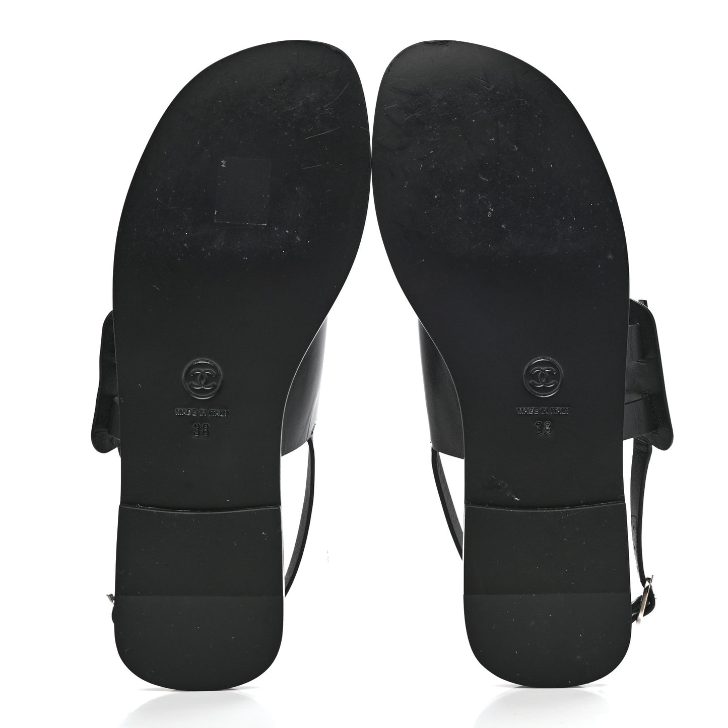 Goatskin CC Sandals 38 Black