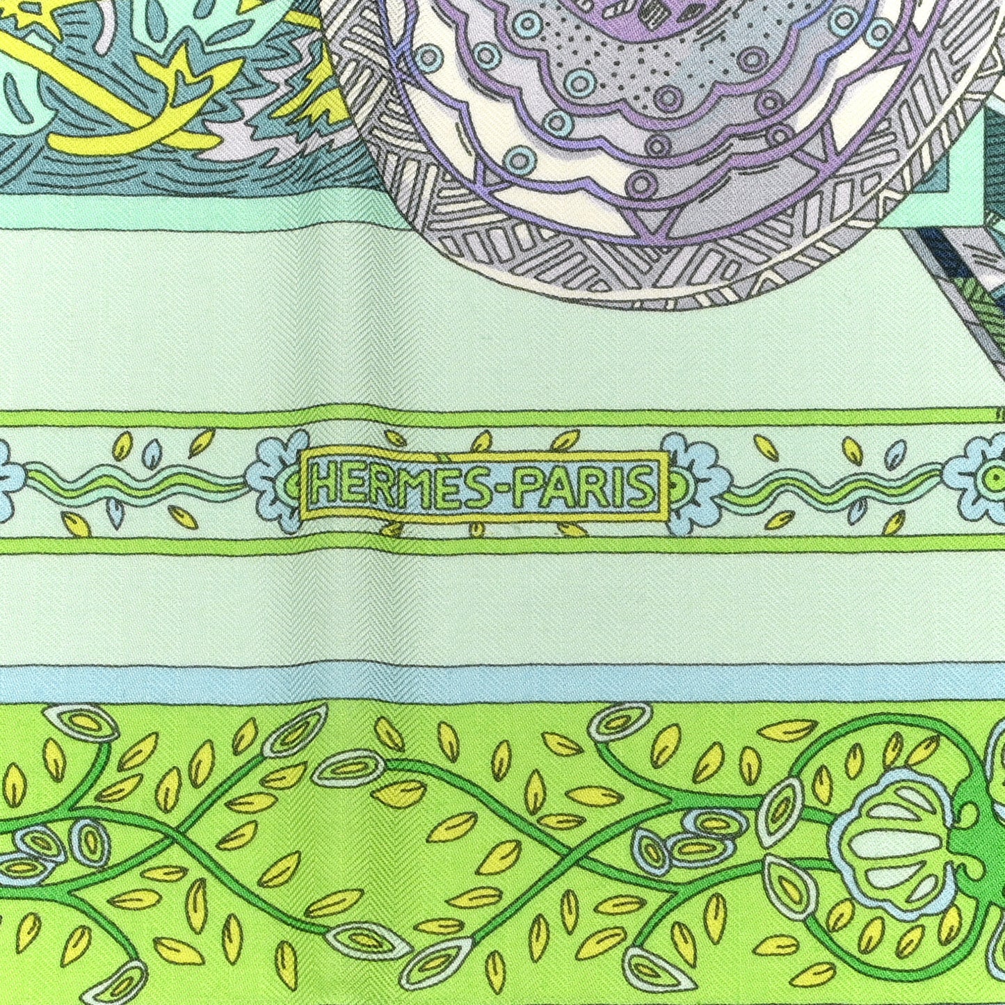 Cashmere Silk Le Songe De La Licorne Shawl 140 White Vert D'Eau Mauve