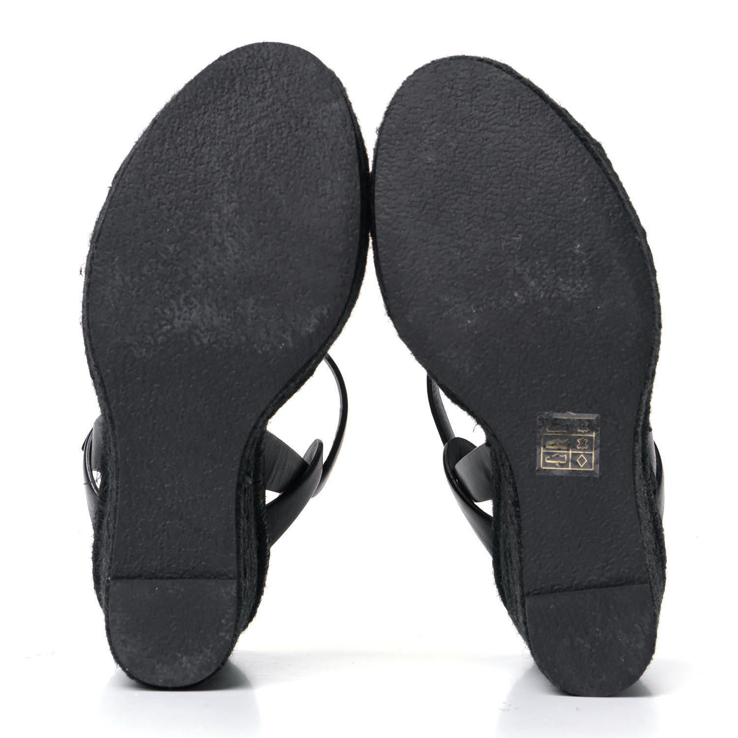 Saint Laurent Calfskin Tribute 95 Platform Espadrille Wedge Sandals 37.5 Black 5 of 5