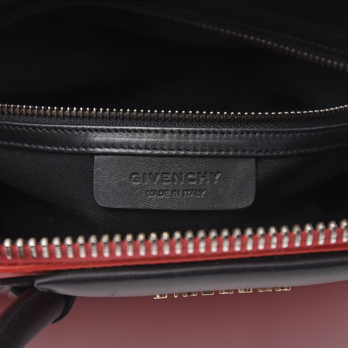Smooth Calfskin Small Bi-Color Antigona Red Black