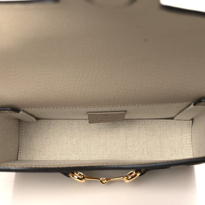 Gucci GG Supreme Monogram Textured Dollar Calfskin Mini Horsebit 1955 Shoulder Bag Beige Mystic White Oatmeal 5 of 9