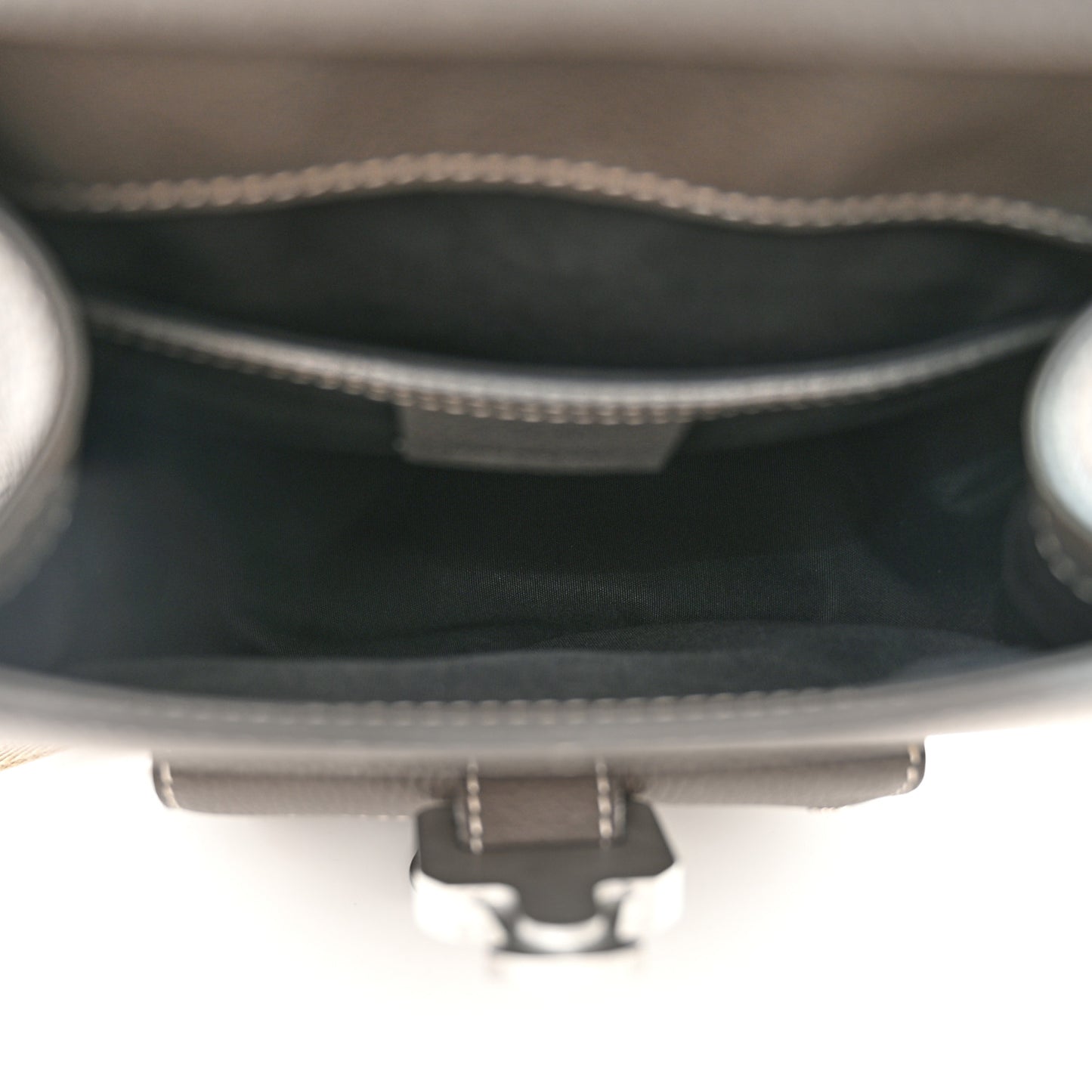 Grained Calfskin Mini Gallop Sling Bag Grey
