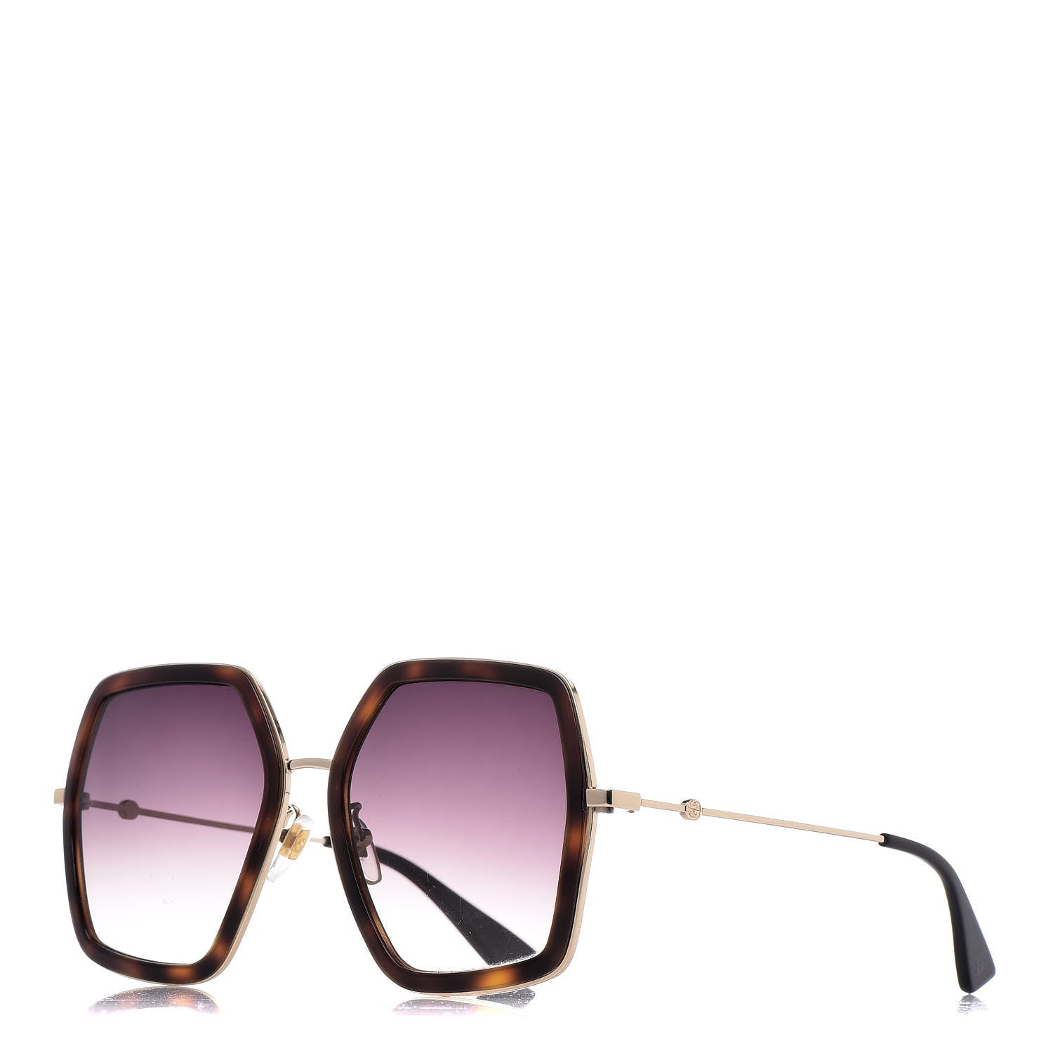 Gucci Acetate Oversize Square Frame GG0106S Sunglasses Tortoise 1 of 9