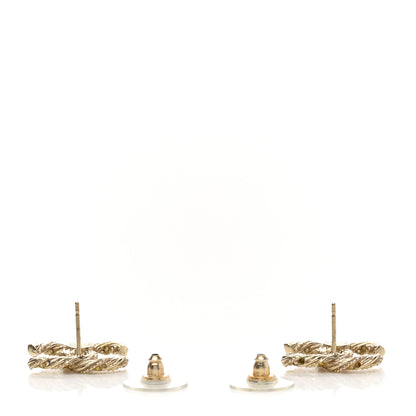 Chanel Crystal Twisted CC Earrings Gold 3 of 4