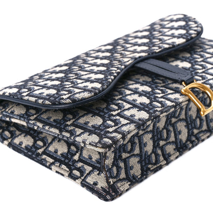 Christian Dior Oblique Saddle Chain Pouch Blue 9 of 11