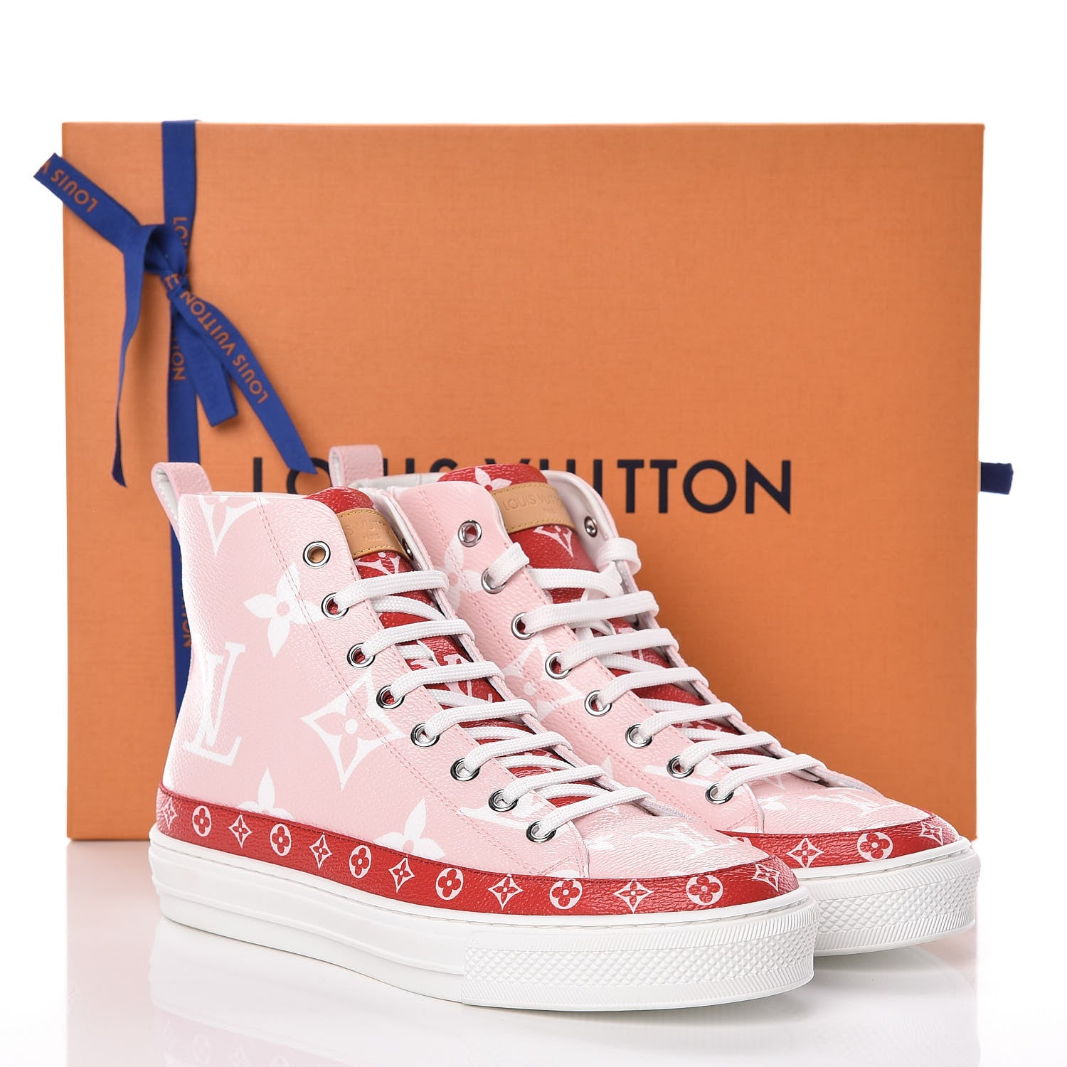 Louis Vuitton Monogram Giant Stellar Sneaker Boots 37.5 Rose Rouge 11 of 11