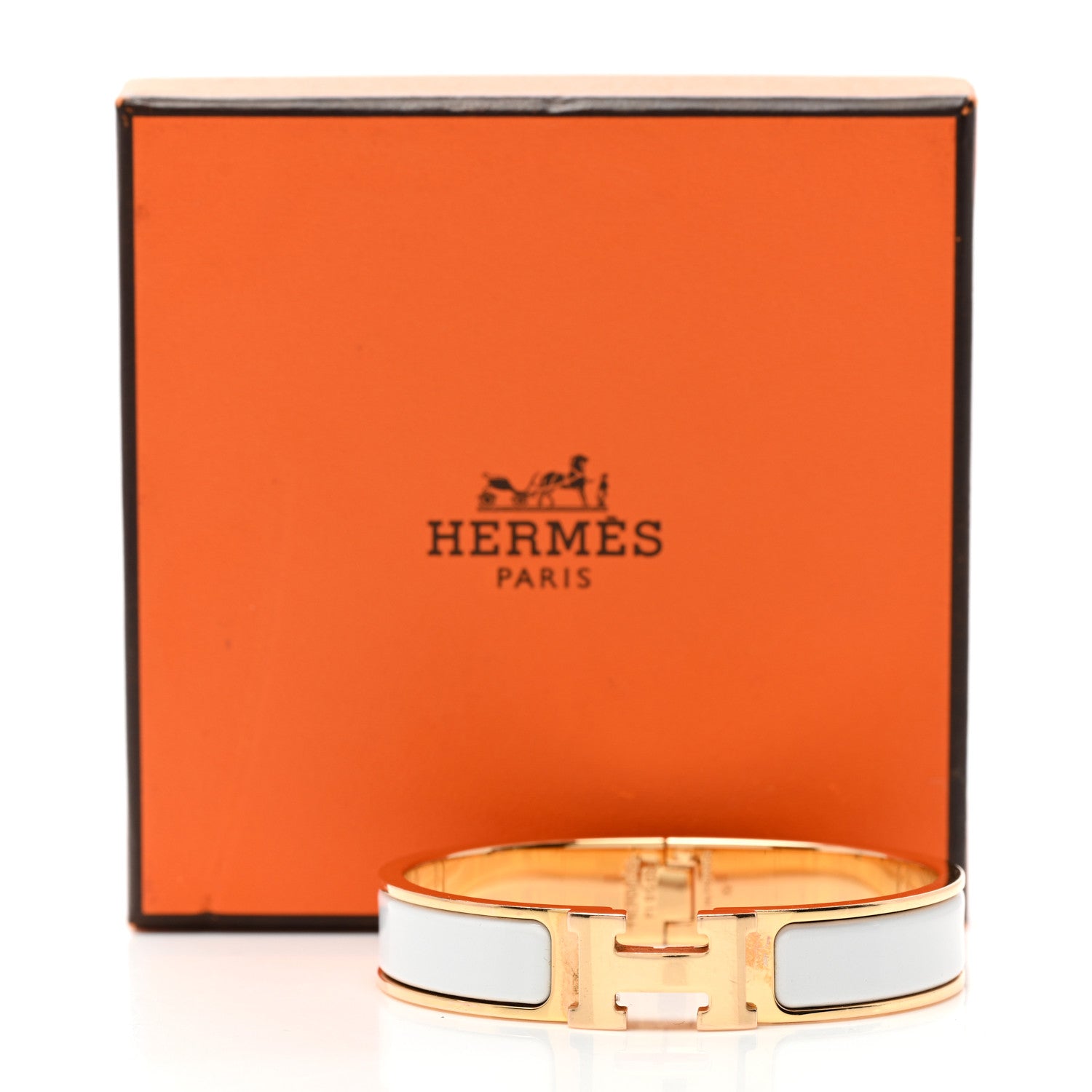 Hermes Enamel Narrow Clic Clac H Bracelet PM White 7 of 7