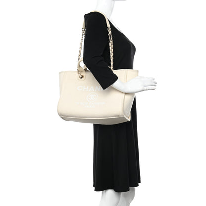 Chanel Mixed Fibers Small Deauville Tote White 2 of 14