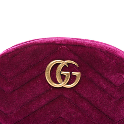 Gucci Velvet Matelasse GG Marmont Belt Bag 95 38 Fuchsia Violet Cyclamen 8 of 11