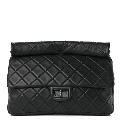 Chanel Lambskin Quilted Jumbo Roll 2.55 Reissue Clutch Black 1 of 10
