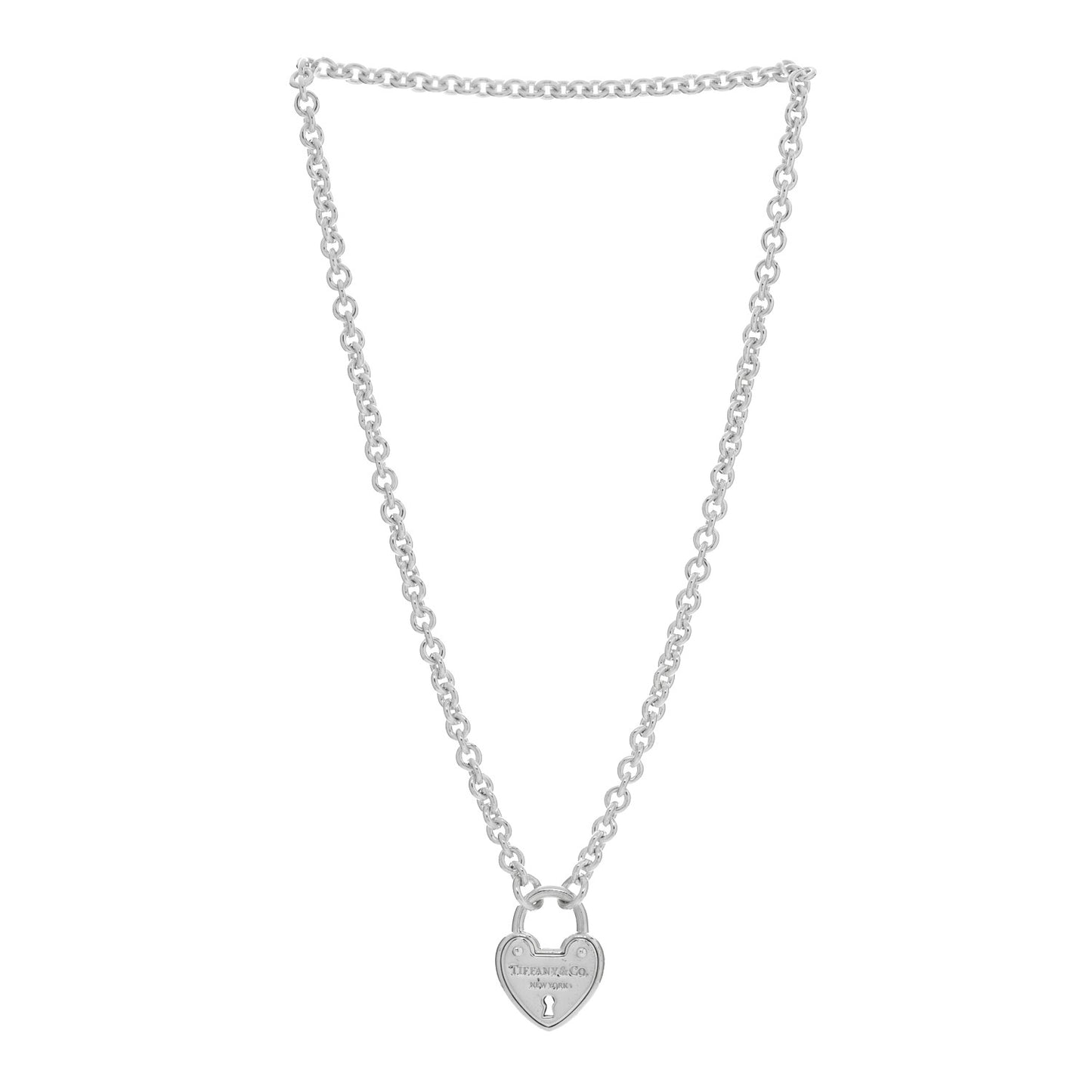 Sterling Silver Return To Tiffany Love Heart Lock Pendant Necklace
