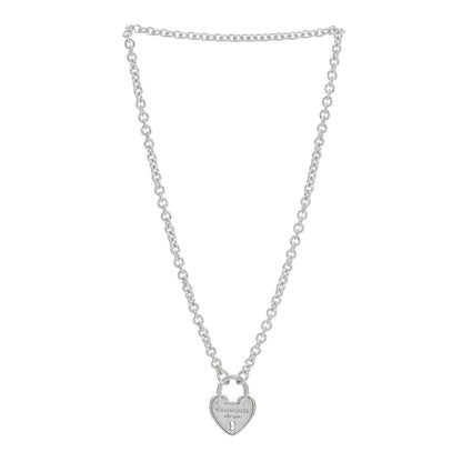 Tiffany Sterling Silver Return To Tiffany Love Heart Lock Pendant Necklace 2 of 4