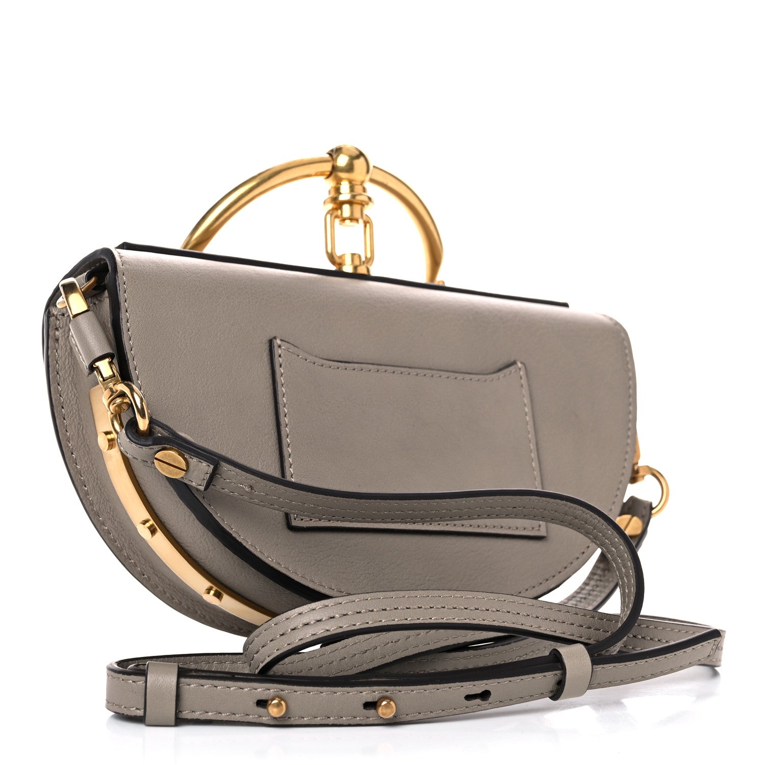 Chloe Calfskin Small Nile Bracelet Minaudiere Bag Motty Grey 3 of 10