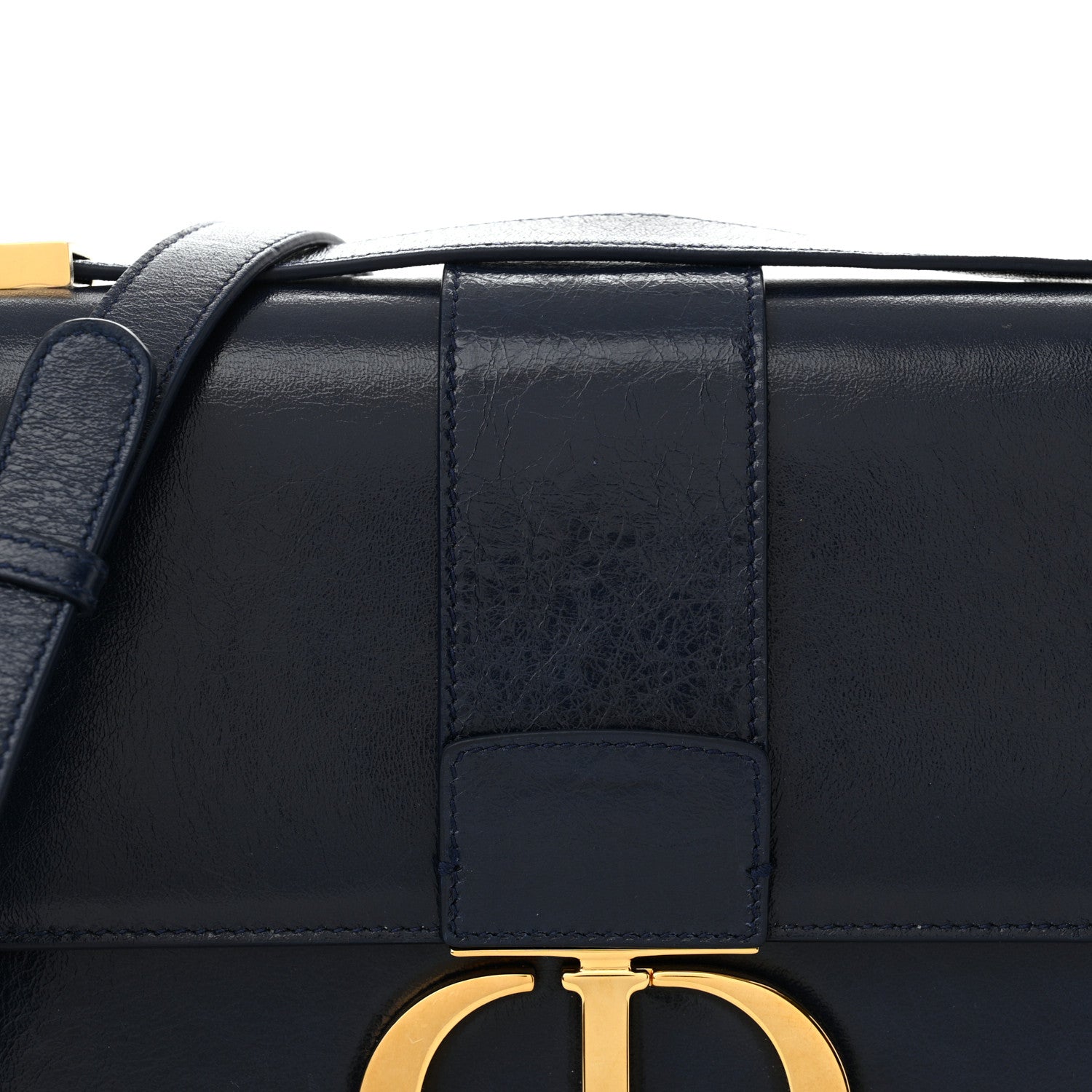 Christian Dior Shiny Crinkled Lambskin 30 Montaigne Flap Bag Indigo 8 of 12