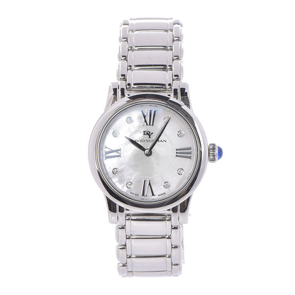David Yurman Stainless Steel Diamond Mother of Pearl 30mm Classic Quartz Watch 1 of 7