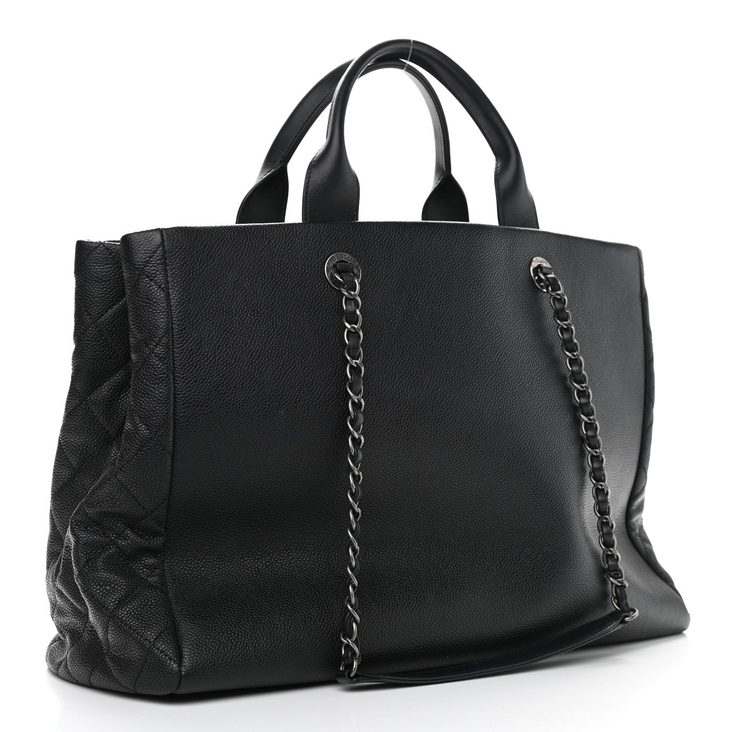 Chanel Caviar Lambskin Quilted Large Coco Break Shopping Bag Black 4 of 13