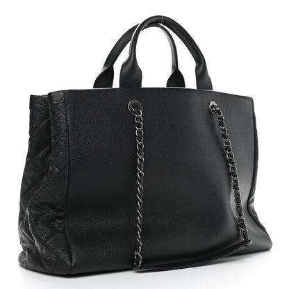 Chanel Caviar Lambskin Quilted Large Coco Break Shopping Bag Black 4 of 13