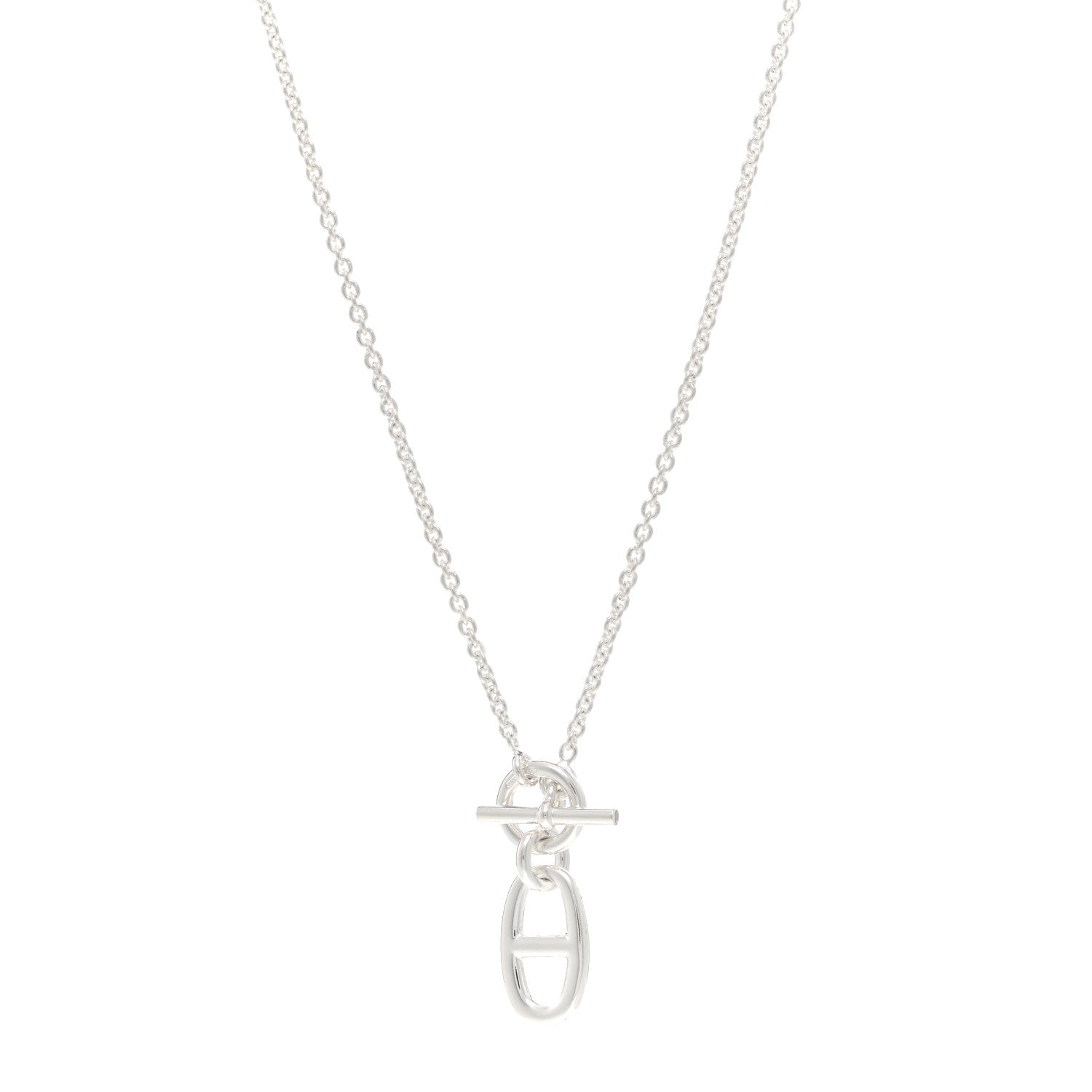 Hermes Sterling Silver Amulette Chaine d'Ancre Necklace 1 of 5