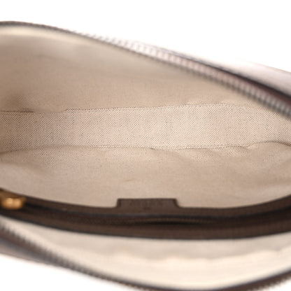 Gucci GG Supreme Monogram Textured Dollar Calfskin Web Ophidia Wristlet Shoulder Bag Beige Ebony New Acero 4 of 8