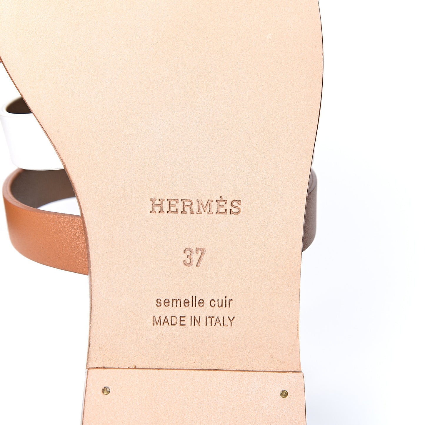 Calfskin Amore Sandals 37 White Naturel