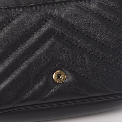 Gucci Calfskin Matelasse Super Mini GG Marmont Shoulder Bag Black 9 of 17