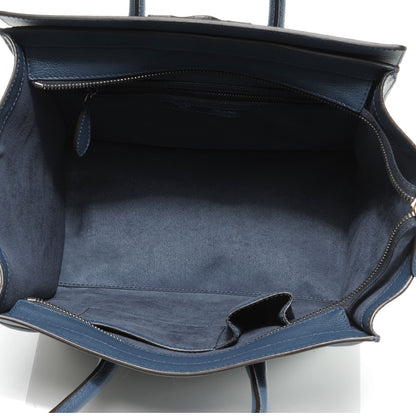 Celine Drummed Calfskin Mini Luggage Navy Blue 8 of 8