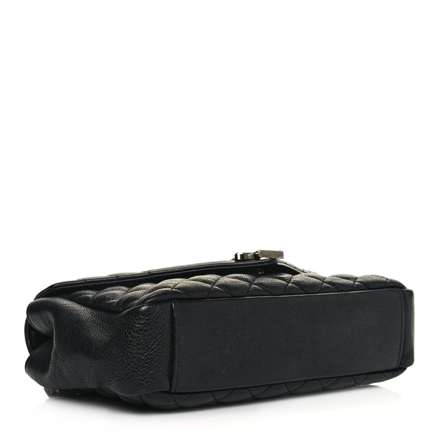 Sheepskin Tri-Quilt Monogram Medium College Bag Black