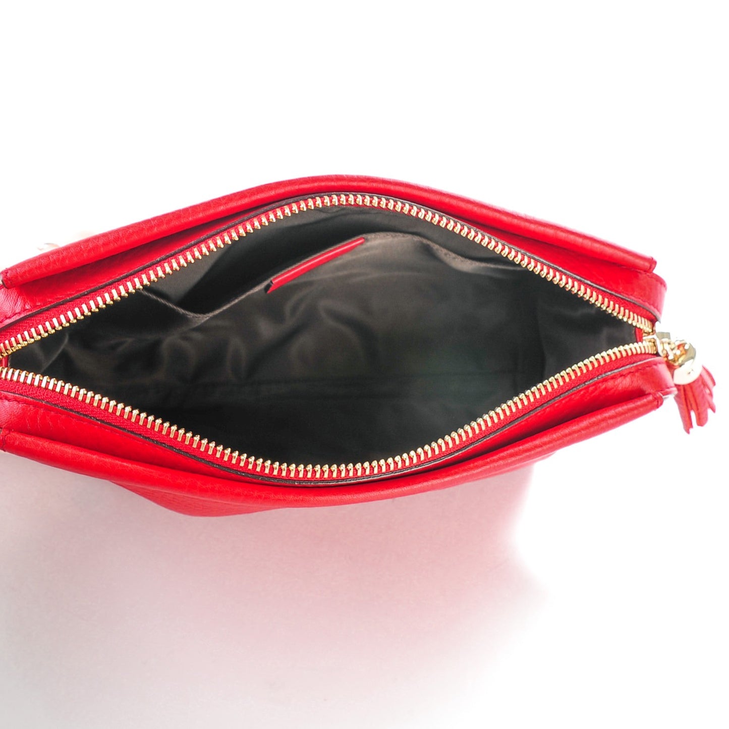 Pebbled Calfskin Soho Cosmetic Case Tabasco Red
