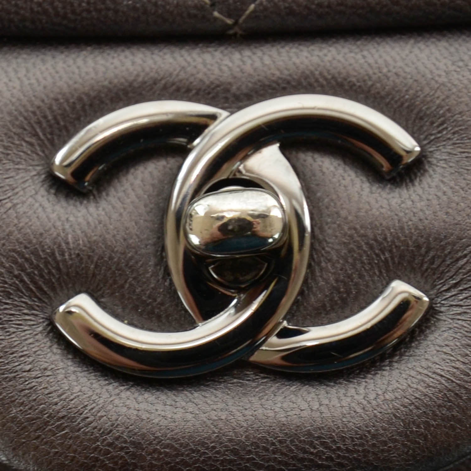 Chanel Lambskin Maxi Single Flap Dark Metallic Grey 5 of 10