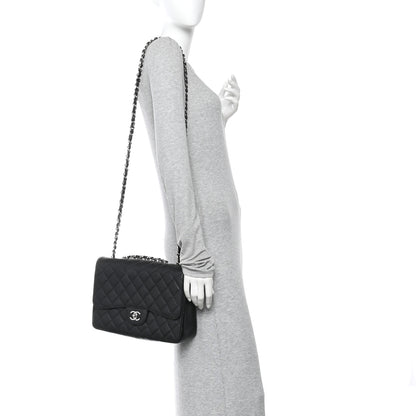 Chanel Caviar Quilted Jumbo Single Flap Black 2 of 14